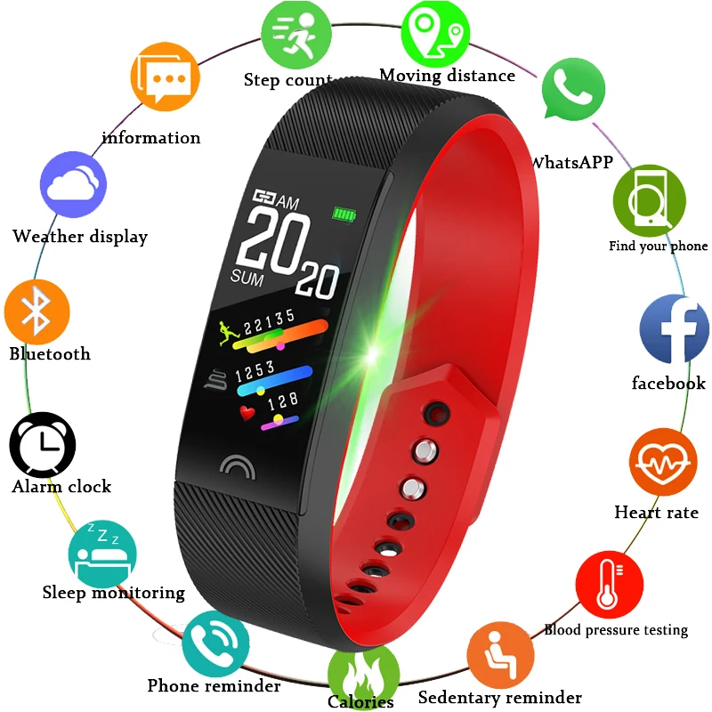 

2019 New Smart Band Heart Rate Tracker Fitness Tracker Smartband Smart Bracelet Waterproof Smart Wristband Smart Watch Men Women