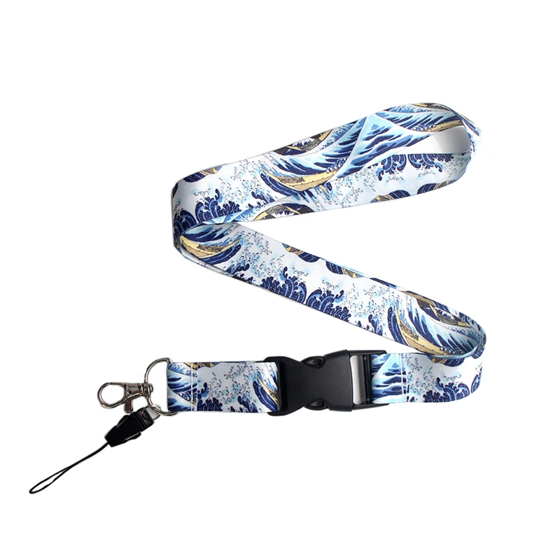 P3853 Dongmanli модный kanagawa брелок для ключей, значок ID Lanyards/веревка для мобильного телефона/ремешок для ключей, аксессуары для шеи