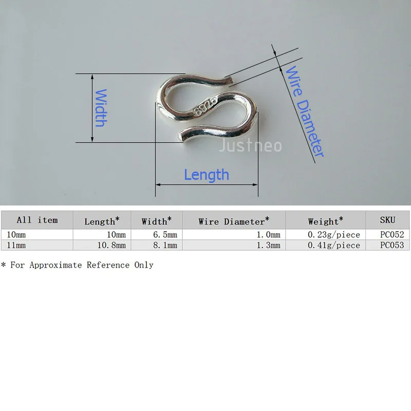 Sterling Silver S Hook Clasp (5)