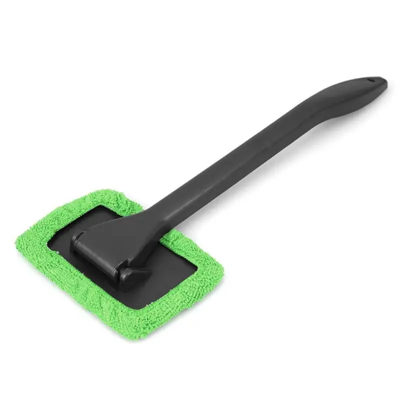 Очистка окон автомобиля щетка из микрофибры длинной ручкой Авто очиститель ветрового стекла моющая ткань пыли уход Полотенца инструмент для чистки автомобилей - Цвет: Green set