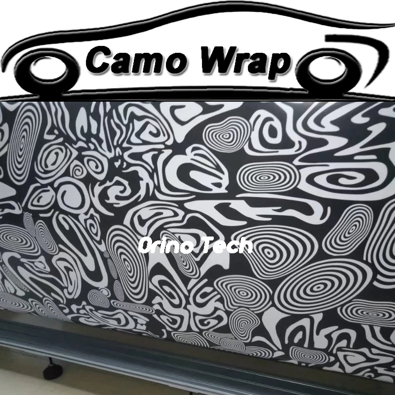 Black White Camouflage Vinyl Wrap Film-1