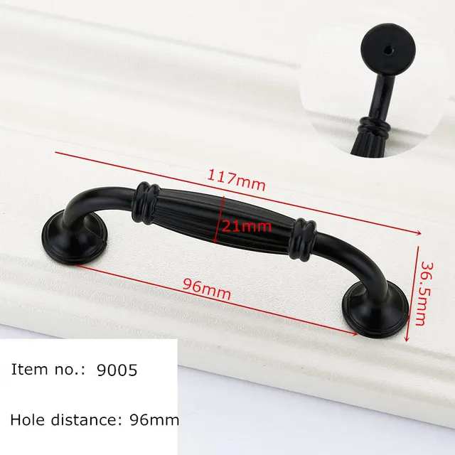 Black Handles for Furniture Cabinet Knobs and Handles Kitchen Handles Drawer Knobs Cabinet Pulls Cupboard Handles Knobs 9005-96