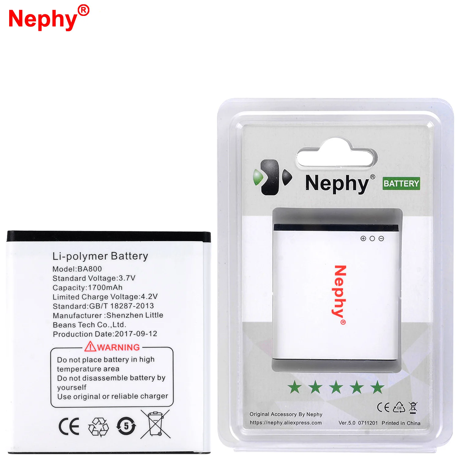 

2019 Nephy Original BA800 Battery For Sony Xperia LT26i LT25i LT25c LT26ii SO-02D 1700mAh Rechargeable Batterie In Stock Tracked
