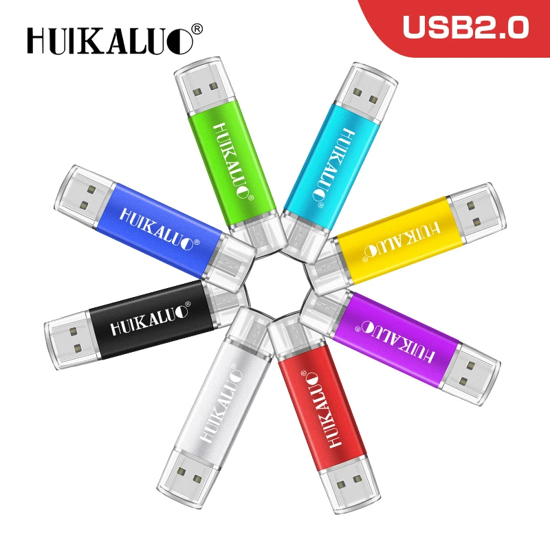 Высокоскоростной usb порт HuiKaLuo OTG цветной флеш накопитель 8 ГБ 16 32 64 для мобильного