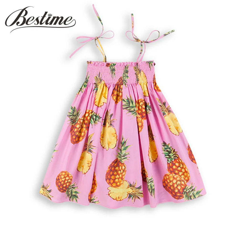 Summer Kids Clothes Girls Dresses 2017 Pineapple Dress Tube Dress Pink