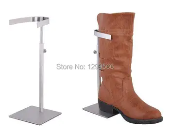 

Free shipping high quality matte stainless steel boots display stand matel high boots snow boots Shoe display stand holder rack