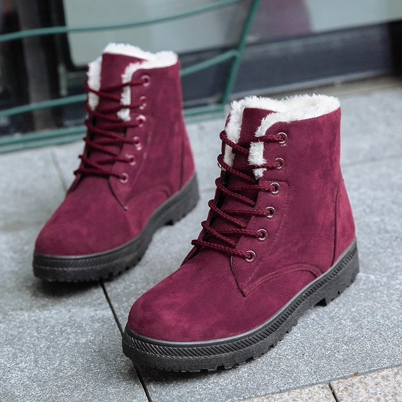 Зимние сапоги Классическая обувь на каблуках из замши женские зимние с теплым