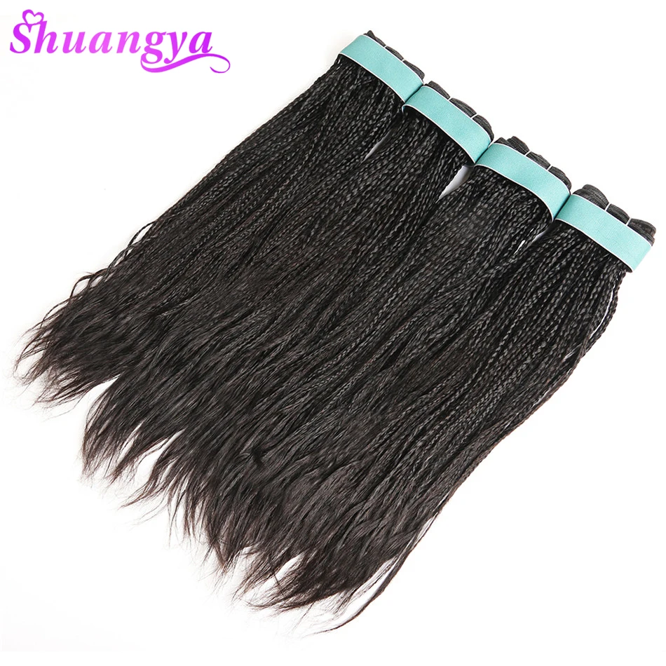 Shuangya перуанские волосы для заплетания, кудрявые человеческие волосы плетения пучки 1 и 3 и 4 пучки волосы Remy 1"-28" Наращивание волос для оплетки