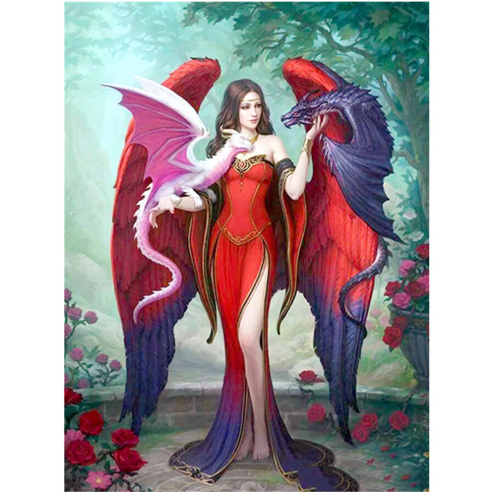 

5D goddess and dragon Embroidery Paintings Rhinestone Pasted DIY Diamond Painting by numbers posters and prints Decoration A20