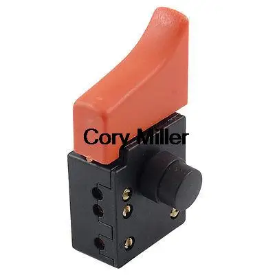 

AC 250V/6A 125V/12A 5E4 Plastic SPST Lock on Circular Saw Trigger Switch