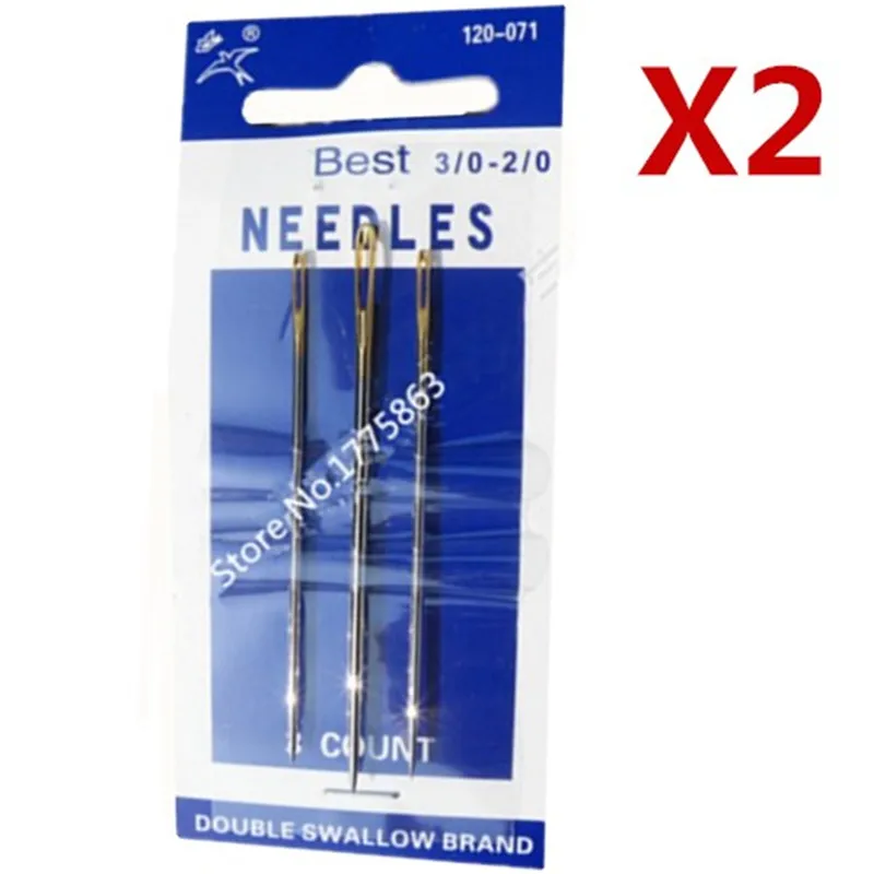 

2Pack=(6Pcs) High Quality Hand Sewing Needles Stitcher Thread Harness Craft Hand Stitch Tool for Leather Craft AA7377
