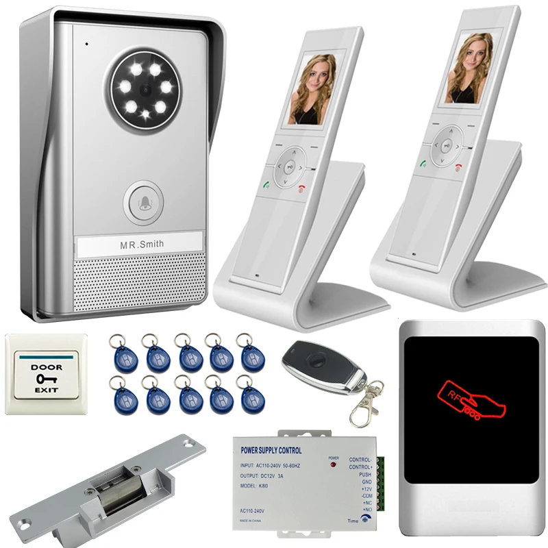 

JEX Wireless Video Door Phone Remote unlock Intercom System KIT Waterproof 120 degree camera +RFID Access controller 1V2
