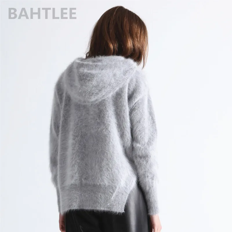 Comprar Bathlee invierno mujer Angora Jersey de punto con tapa Jumpe mangas largas mantener caliente suelta Stye grueso cuatro colores