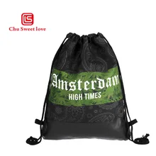Fashion Women Leather Fashion Printing Drawstring Bag Packs Canvas Backpacks Casual Multicolor Feminine Drawstring Backpack