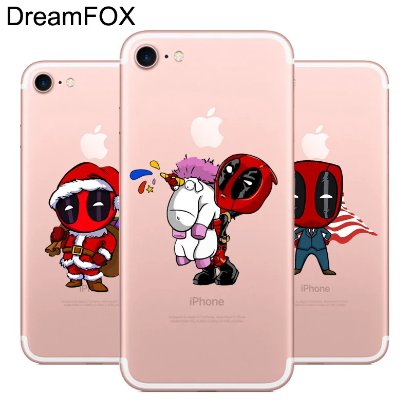 DREAMFOX L520 Дэдпул Мягкий ТПУ силиконовый чехол для Apple iPhone 11 Pro XR XS Max 8X7 6 6S Plus 5 5S SE 5C 4 4S |