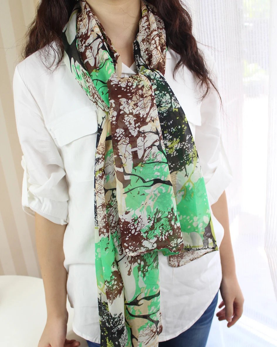 Sciarpa In Chiffon A Bolle KAVINGKALY - Colore Graduale, 180x70 Cm, Morbida E Leggera Per Donna - 3