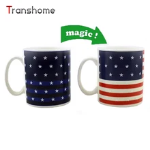 Neue Amerikanische Flagge Becher Magie Farbwechsel Weiß Porzellan Tassen Kaffee Tee Milch Wasserbecher Für Home Office Transhome