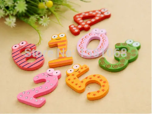 10pcs/set Montessori Baby Number Refrigerator Fridge Magnetic Figure Stick Mathematics Wooden Educational Kids Toys for Children 6