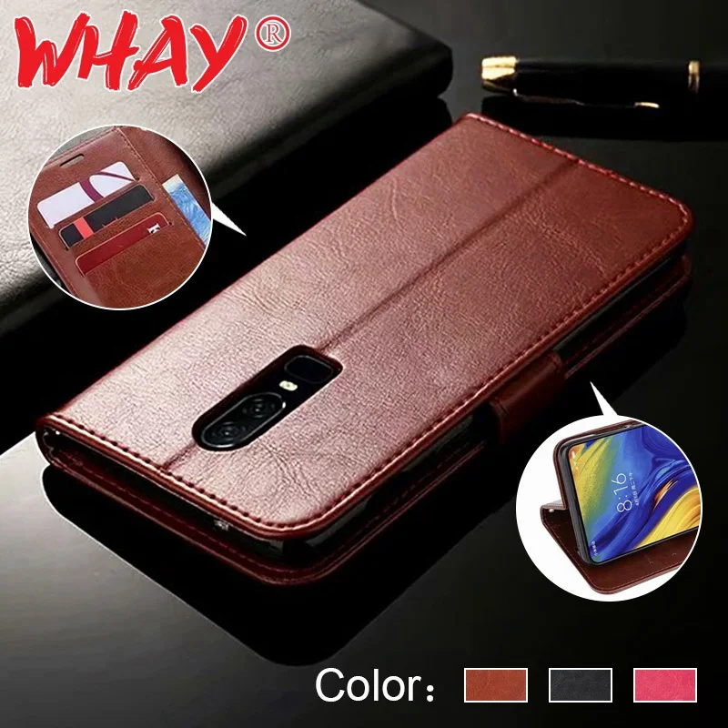 Флип кожаный чехол для Oneplus 7 Pro 6 T 5 Wallet Stand Cover Case One Plus с 3 держателями