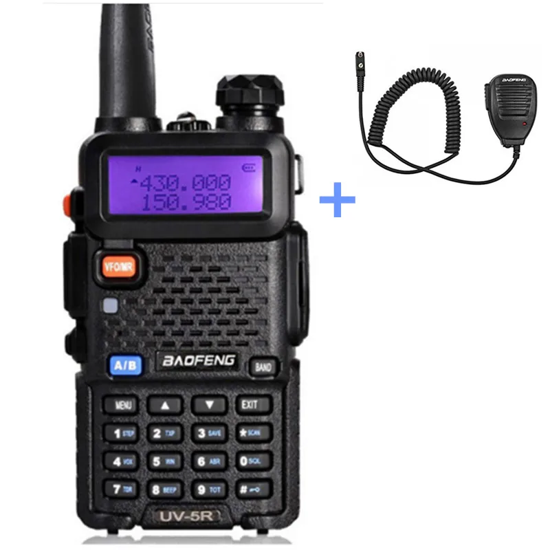 5r add mic Baofeng UV-5R(UV-860) двухстороннее радио 136-174/400-520 МГц трансивер telsiz UV 5R Ham cb радиостанция рация - Цвет: 5r add mic