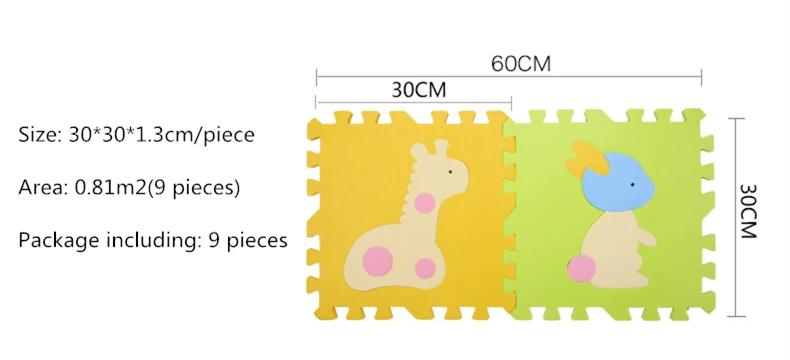 9 шт. мягкой пены EVA детей развивающий коврик ползет ковры Детские Протектор игровой коврик красочный пазл Pad ковровое покрытие для детские
