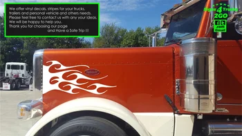 

For 1Set 2pcs BF-3 FLAME Decals Classic Hood 4 Semi Truck Big Rigs Peterbilt KW Graphic Car Styling