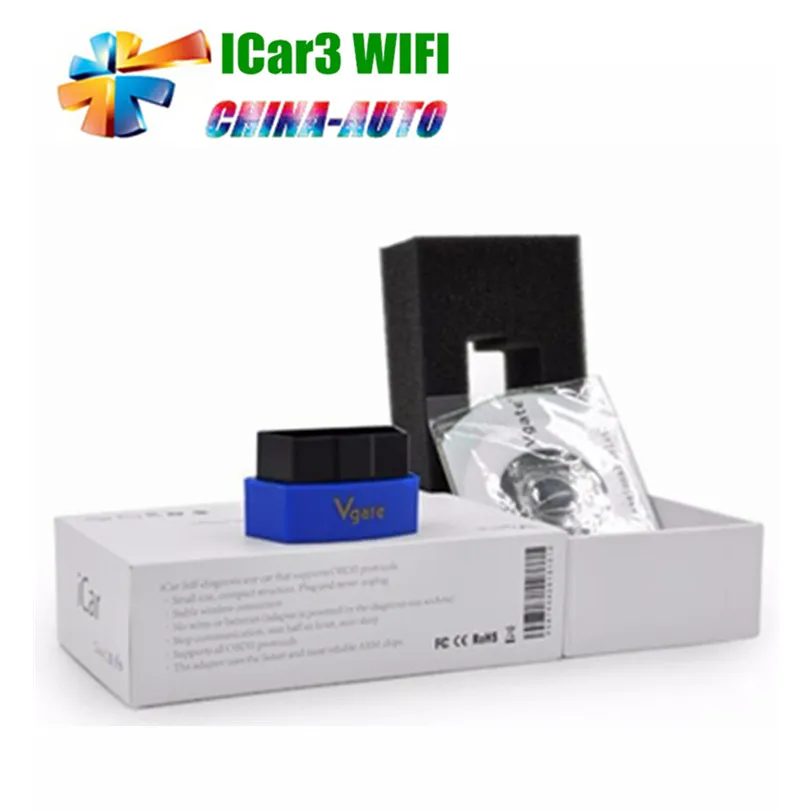 Высокое качество Vgate iCar3 Wifi Elm327 для Android/IOS/PC Поддержка всех протоколов OBDII