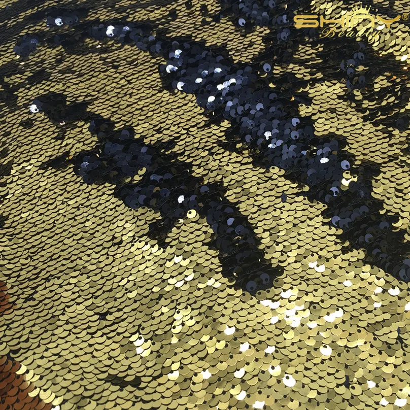 ShinyBeauty 2 шт. золотой и черный занавес фон 6x9FT Русалка блесток ткань для