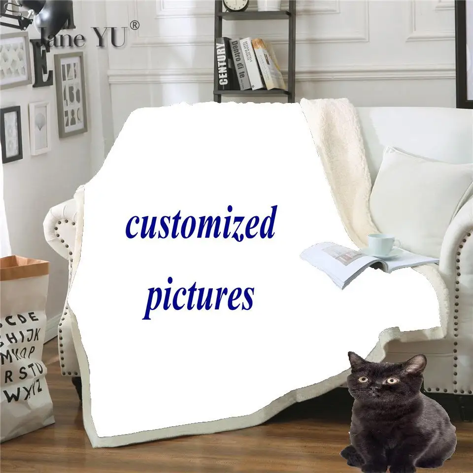 JaneYU Customized Double-layer Thickened Blanket Printing Cotton Wool Sofa Manufacturer Direct Sales | Дом и сад