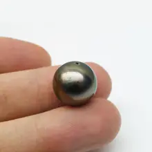 13.5 мм круглый натуральный черный из натуральной Tahitian культивированный Свободные Перл Половина пробуренных