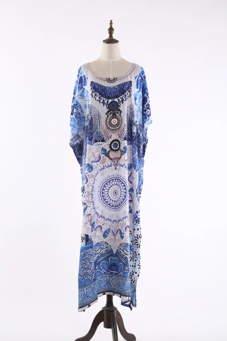 Women Kaftan Tunic Kimono Free Size Maxi Party Loungewear Holidays Dresses Women Kaftan Tunic Kimono Free Size Maxi Party Loungewear Holidays Dresses