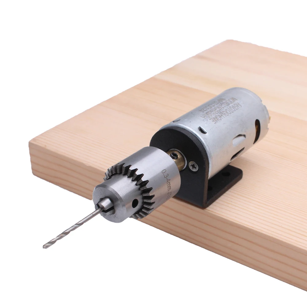 DC 12V Motor Drill Bit Set Mini Hand Electric Drill Kit fits PCB Circuit Board Left Hand Use Micro DIY Drilling Press Machine