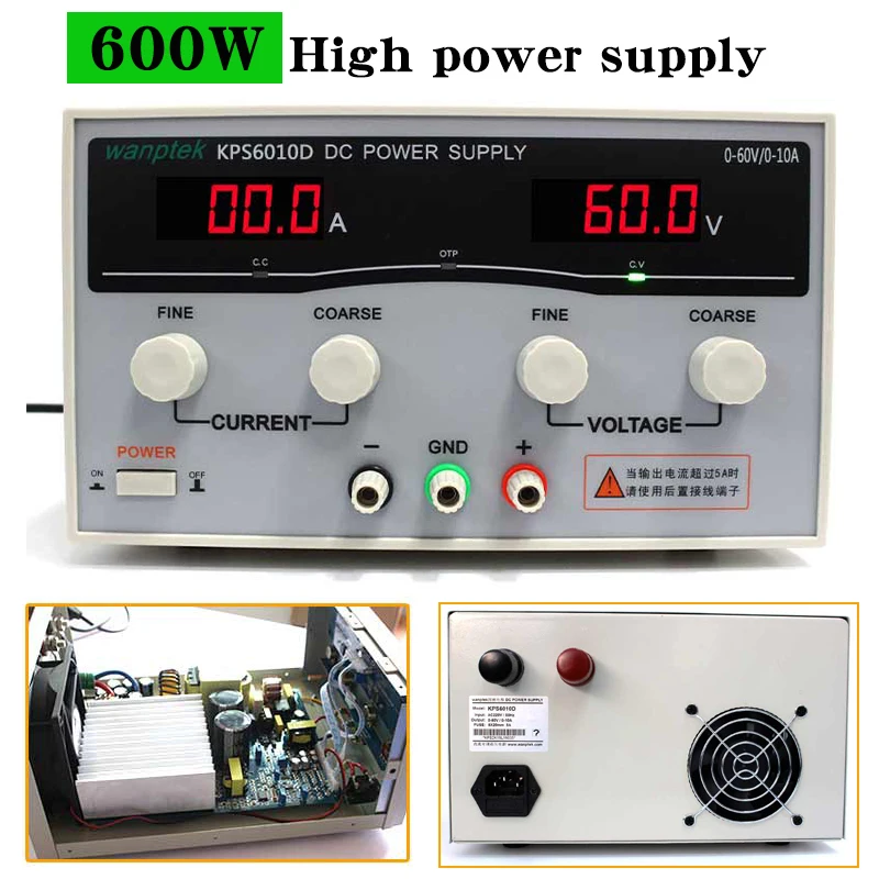 

KPS6010D 60V 10A High Power Supply 600W 30V/20A Laboratory Power Supply,Adjustable 0.1A Switch DC power supply
