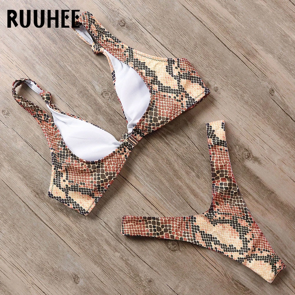 RUUHEE Sexy Bikini Swimsuit Swimwear Women 2019 Brazilian Bikini Set Padded Leopard Snake Printed Bathing Suit Push Up Biquini RUUHEE Sexy Bikini Swimsuit Swimwear Women 2019 Brazilian Bikini Set Padded Leopard Snake Printed Bathing Suit Push Up Biquini