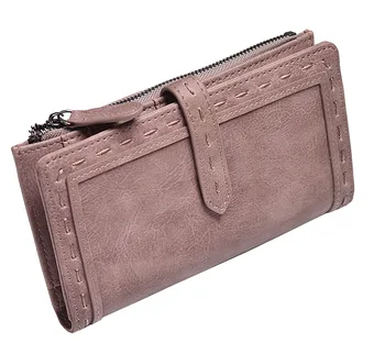 

Fashion Women Wallets Female Two folding multi-function Hasp Purse Soft Leather Purse Holder Phone Long Cash Card Clutch TMJ32