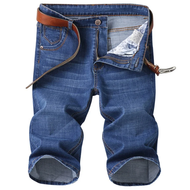 

Summer thin section denim shorts men's stretch straight loose casual Denim shorts men shorts breeches Slim tide