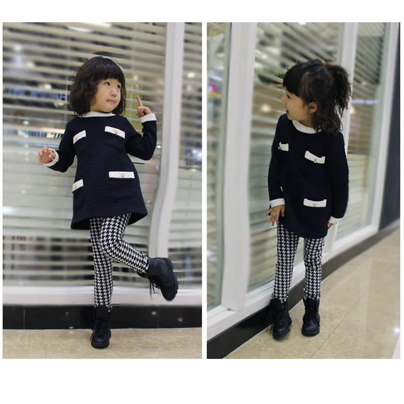 Girls Winter Leggings Thick Warm Printing Baby Girl Pantalones Fashion Elastic Waist Kids Pants