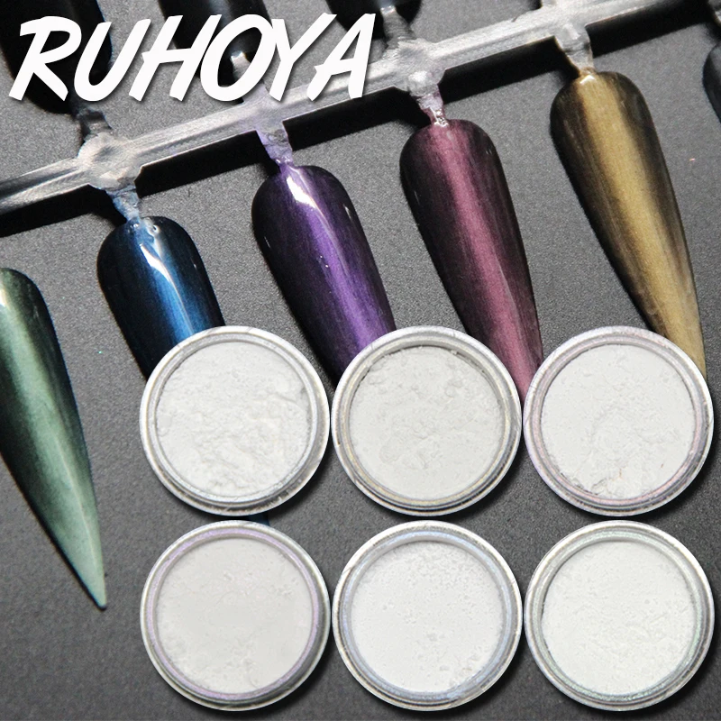 Ruhoya 1 г 6 цветов порошок для ногтей градиентный прозрачный лак Dip блеск