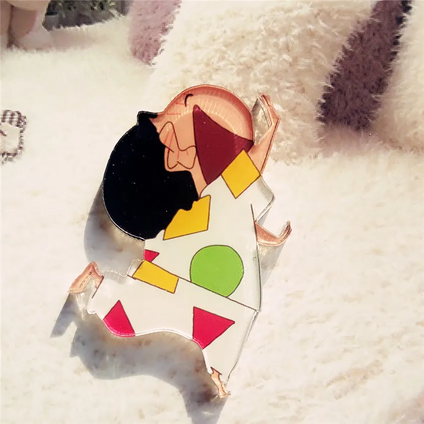 1 шт. Горячая милый мультфильм аминовая акриловая брошь Crayon Shin-chan значки булавка на рюкзак Одежда Декоративные броши