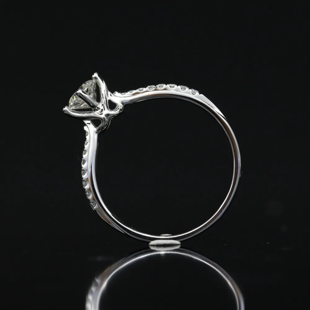 LASAMERO 0.467CT H/SI круглое кольцо с натуральным бриллиантом для женщин 18 k Белое Золото сертифицированное обручальное кольцо подарок