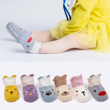 

Kids Infant Toddler Baby Boys Girls Cartoon Animals Anti-Slip Knitted Warm Socks 2019 Spring Baby Cotton Lovely Breathable Sock