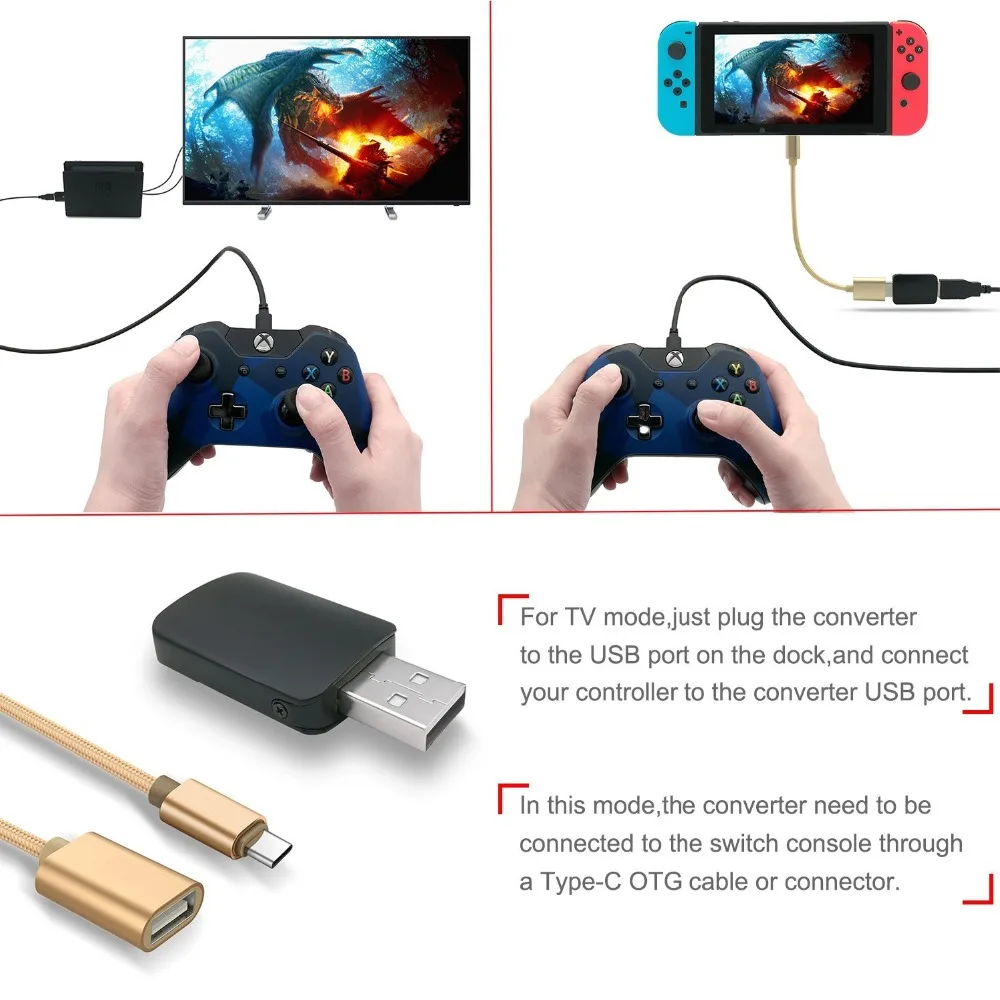Адаптер конвертера контроллера для переключателя сделать PS3/PS4/XBOX 360/XBOX ONE