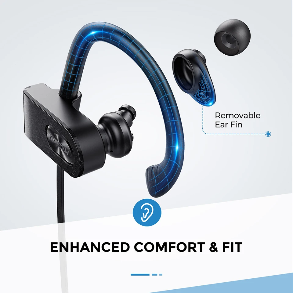 Mpow Flame 2 Bluetooth 5.0 Earphone IPX7 Waterproof Wireless Headphone With 13 Hours Playtime Noise Canceling Mic Sport Earphone (5)