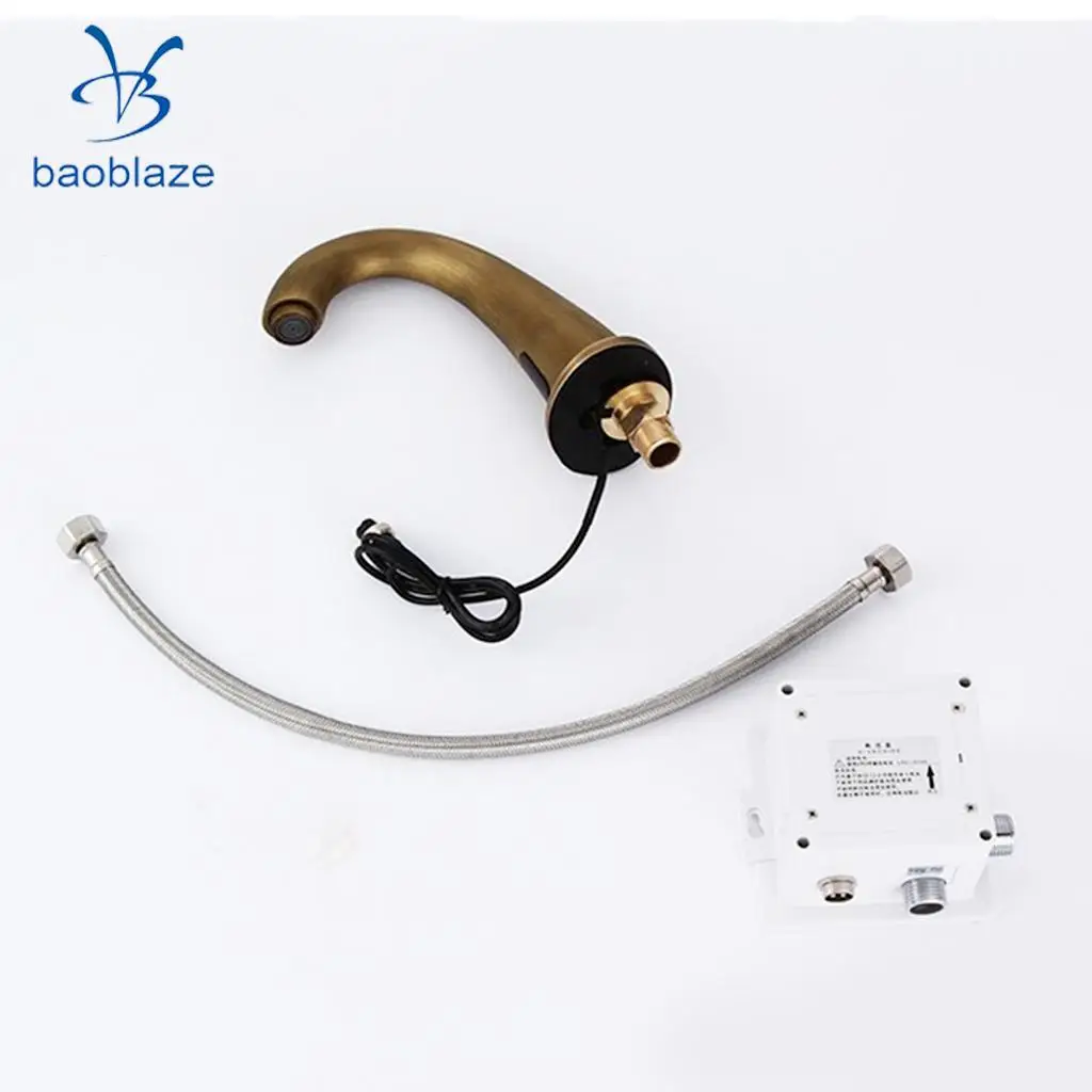 Vintage Brass Auto Faucet Infrared Sensor Water Tap Handsfree Faucet for Bathroom Kitchen Basin Sin Tub