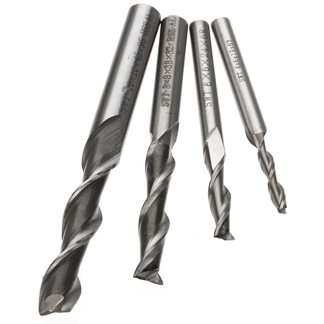 1pc 2 Flute 8mm HSS & Aluminium End Mill Extra Long 4/6/8/10mm CNC Milling Cutter Bit