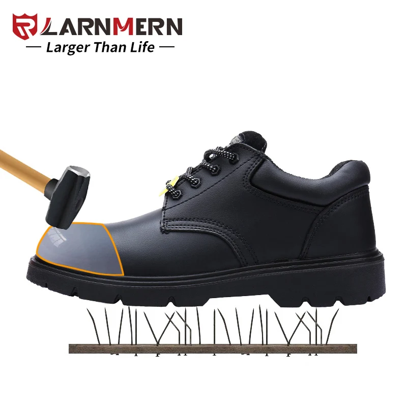 

LARNMERN Men Army Winter Boots Oxford Steel Toe Work Safety Shoes Military Outsole High Quality Leather Footwear Protective