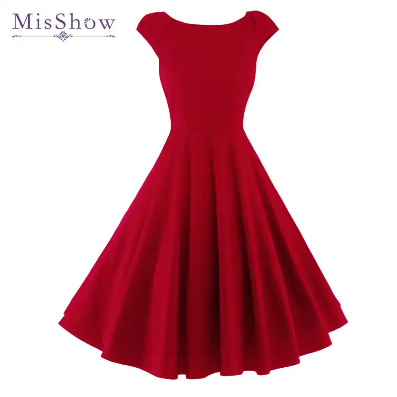 red solid gown dress