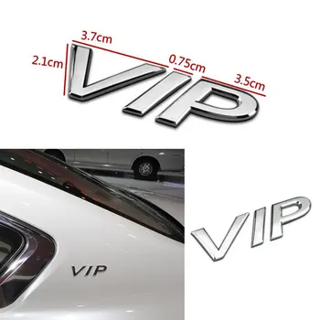 

BBQ@FUKA Sliver Metal 3D VIP Emblem Car body Rear Decal Sticker Badge Fit For Benz Audi Q5 Q7 Opel KIA Toyota Hyundai Peugeot
