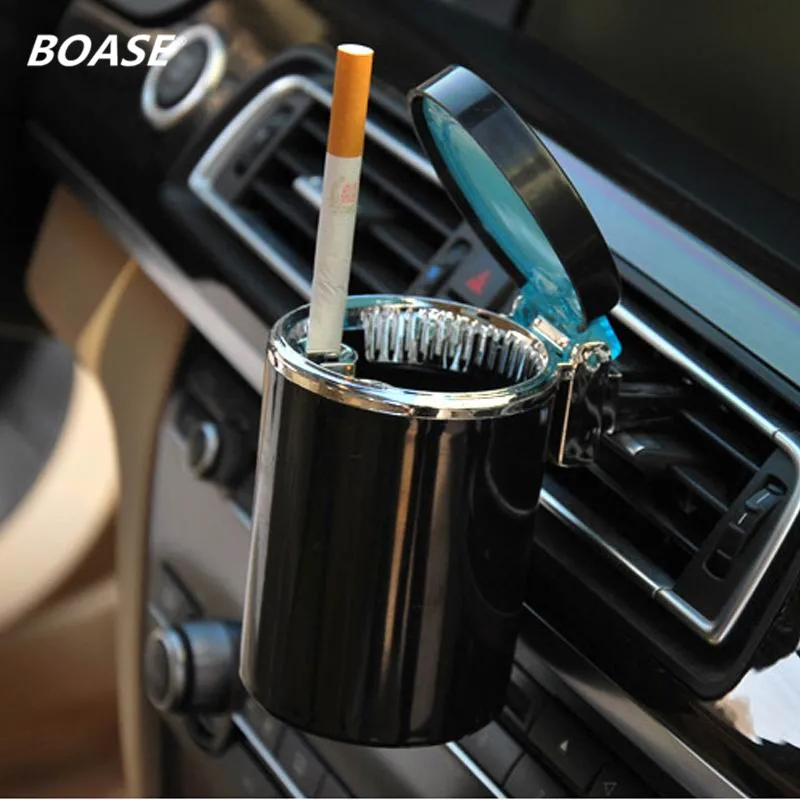 Brand New LED Ashtray Portable Car Auto Home Office Smokeless Auto Accessories Ashtray Cylinder Cigarette Holder