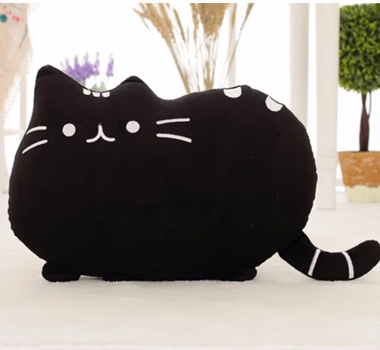 40*30cm Kawaii Cat Pillow With Zipper Only Skin Without PP Cotton Biscuits Plush Animal Doll Toys Big Cushion Cover Peluche Gift